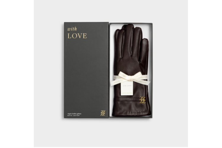 faux leather gloves - chocolate 