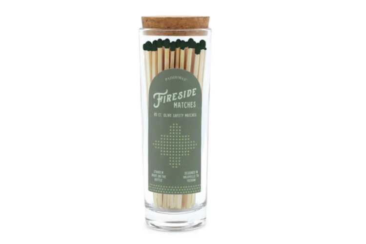 Fireside Tall Safety Matches Olive Green 