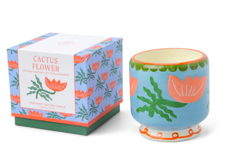 Flower Ceramic Candle - Cactus Flower 