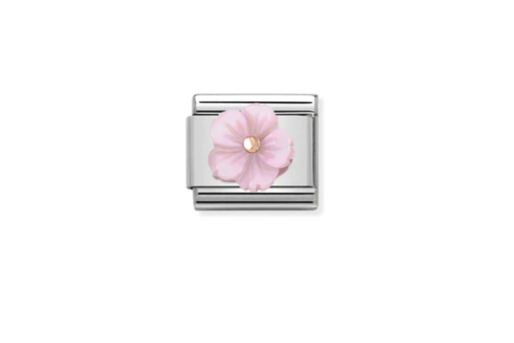 Flower in Lilac Mother of Pearl Link