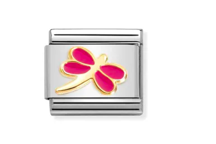 Fuchsia with Gold Dragonfly Link