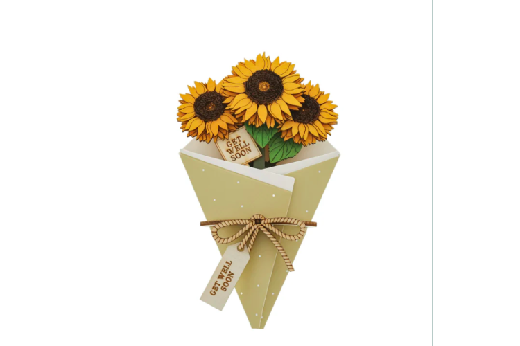 Get Well Soon 3D Flower Card