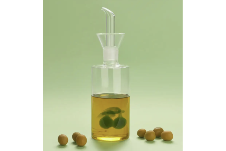 Glass Oil Bottle with Olives
