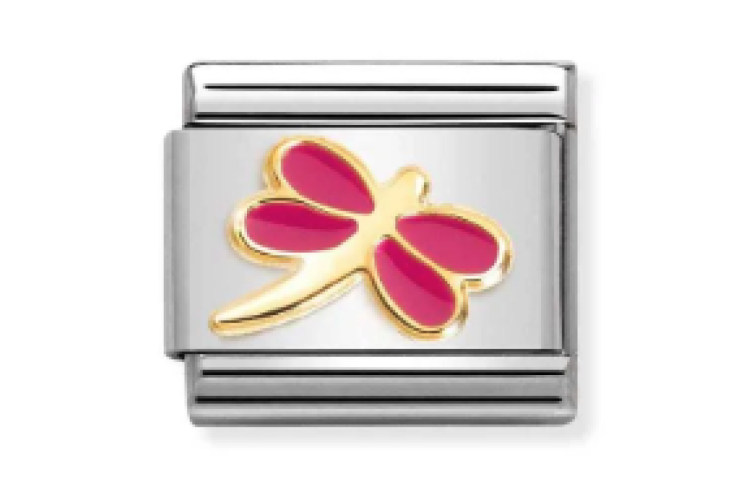 Gold and Fuchsia Pink Dragonfly Link