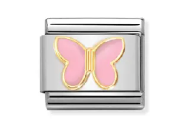 Gold and Light Pink Butterfly Link