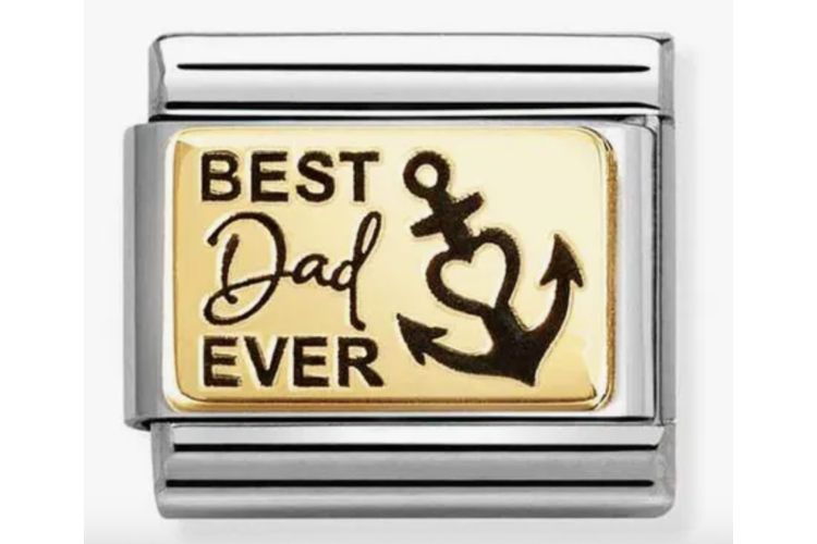 Gold Back Best Dad Ever with Anchor Link