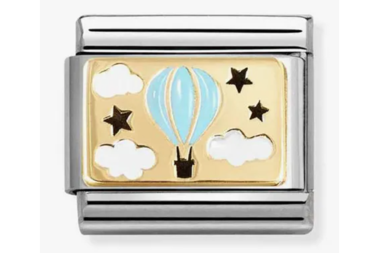 Gold Back Blue Hot Air Balloon Baby Boy Link