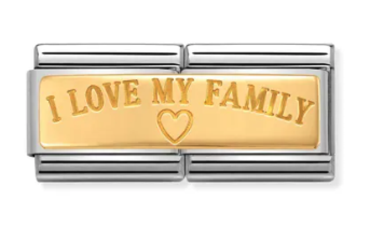 Gold Back I Love My Family Double Link