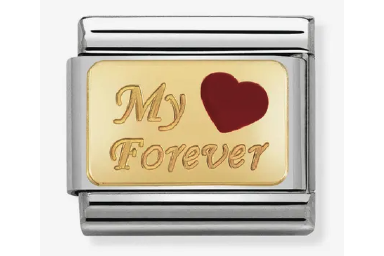 Gold Back My Forever with Red Heart Link