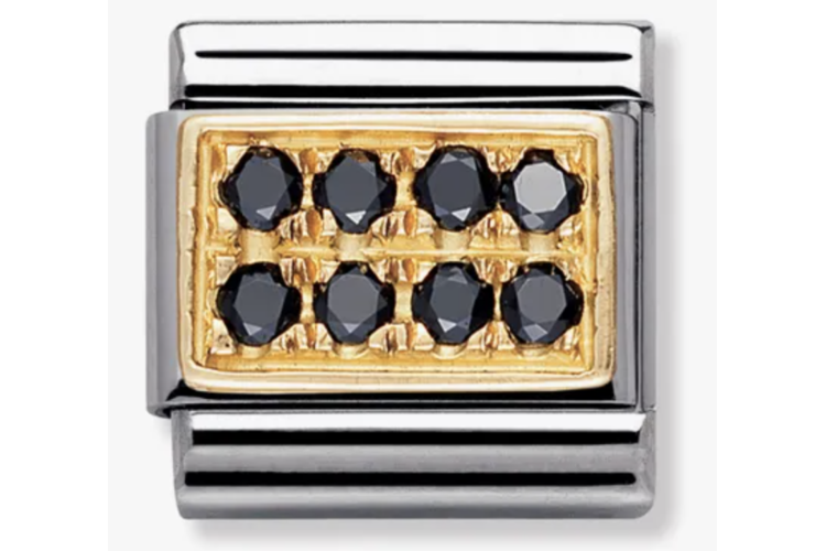 Gold Back with All Black Stones Link