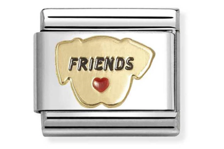 Gold Dog with Friends and Heart Link