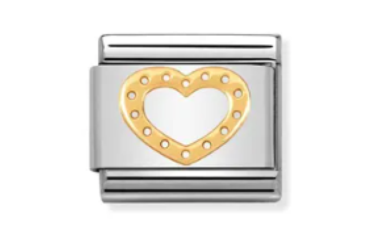 Gold Dot Heart Outline Link