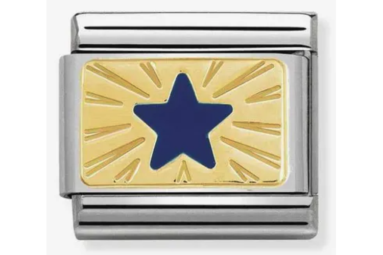 Gold Etched Back with Blue Star Link