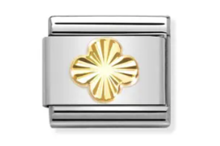 Gold Etched Clover Link