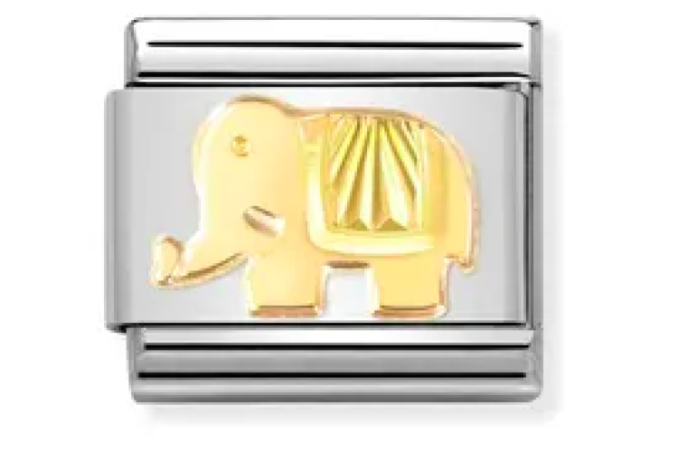 Gold Etched Elephant Link 