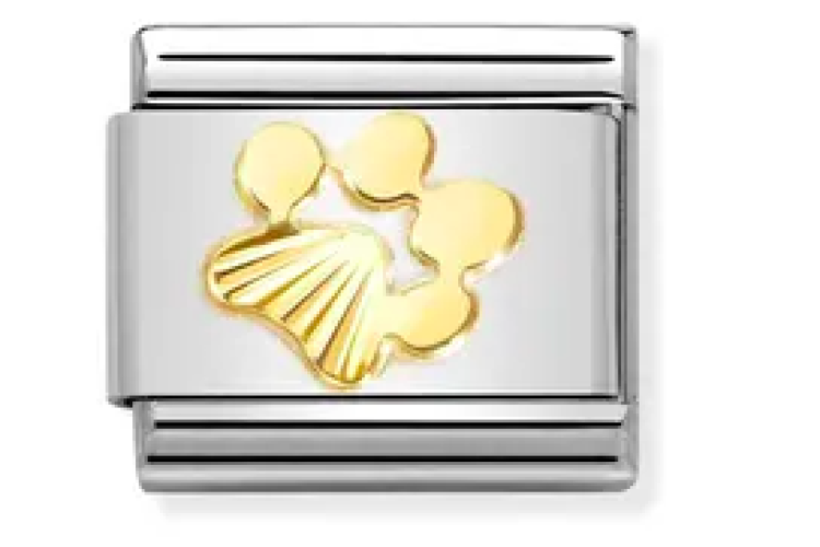 Gold Etched Paw Print Link 