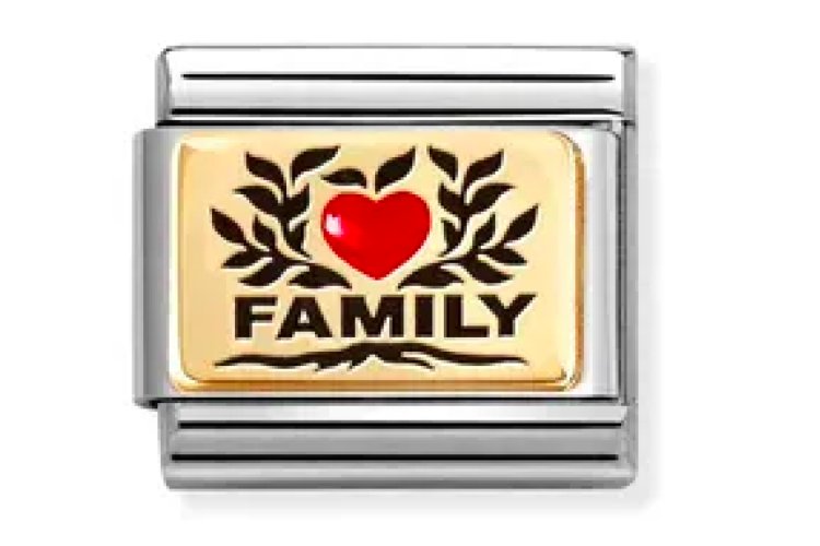Gold Family Red Heart Link 