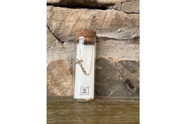 Gold Forever Word Necklace 