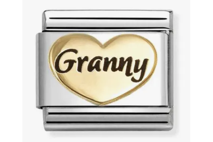Gold Granny Heart with Black Writing Link