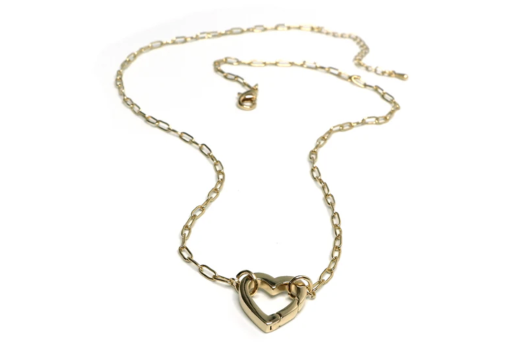 Gold Heart Chain Necklace