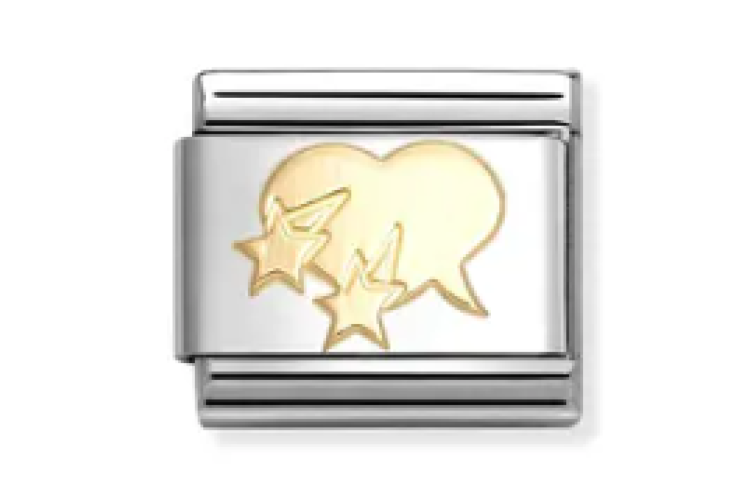 Gold Heart with Shooting Stars Link