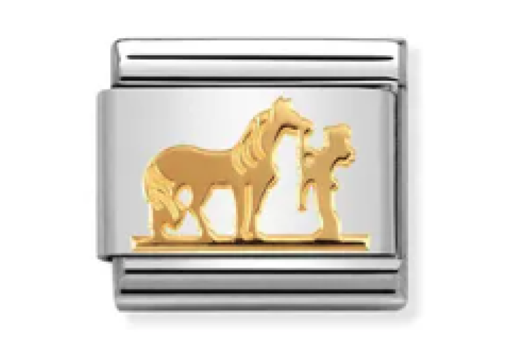 Gold Horse with Rider Link