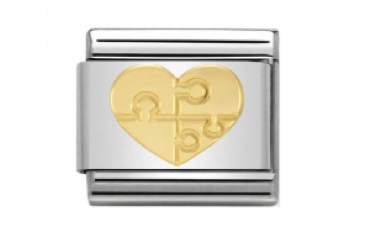 Gold Jigsaw Heart Link