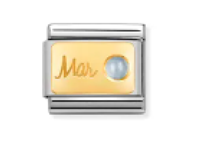 Gold March Aquamarine Link 