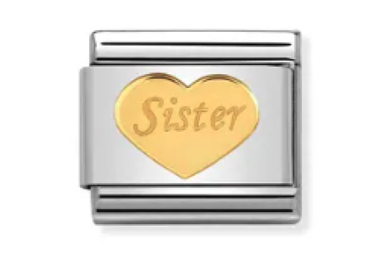 Gold Sister Heart Link
