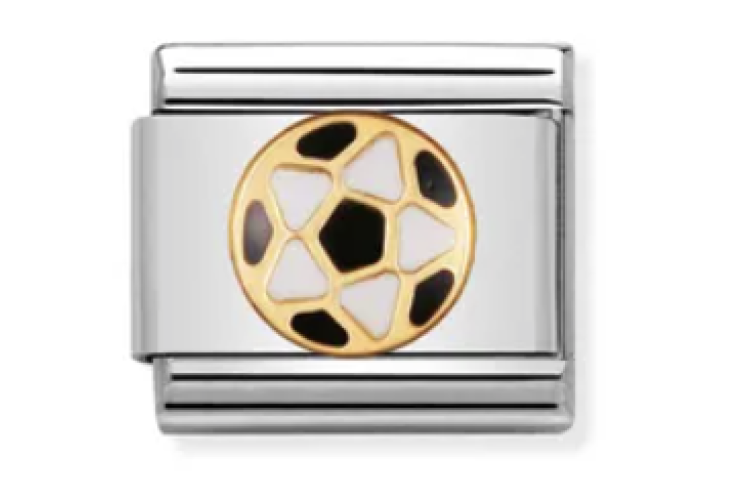 Gold with Black and White Football Link