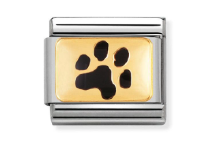 Gold with Black Paw Print Link