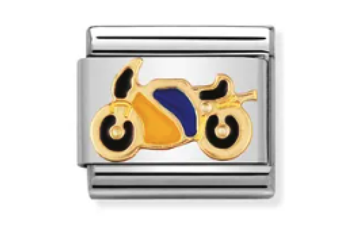 Gold with Blue and Yellow Motorbike Link