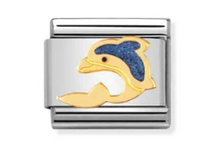 Gold with Blue Dolphin Link