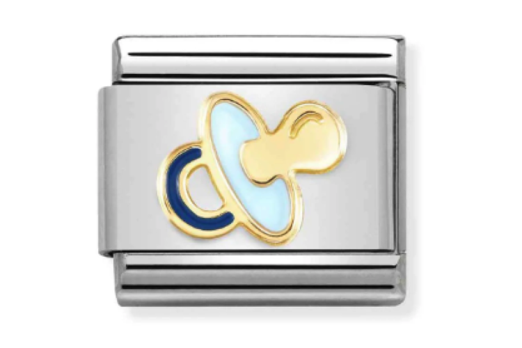 Gold with Blue Pacifier Link