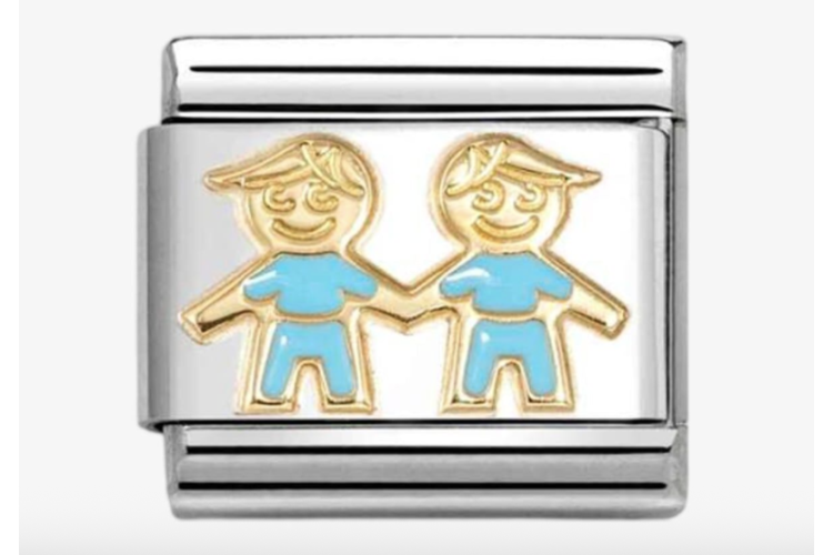 Gold with Blue Two Boys Link