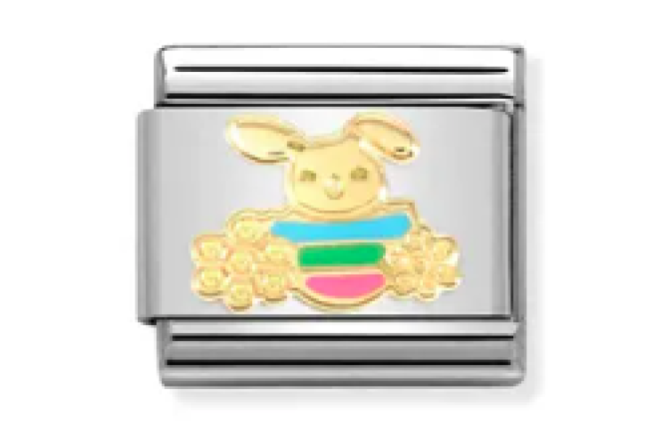 Gold with Colour Easter Rabbit Link
