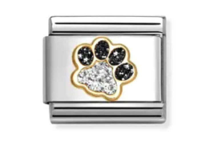 Gold with Glitter Paw Print Link