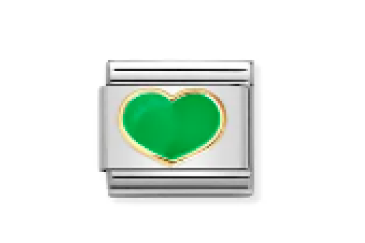 Gold With Green Heart Link 
