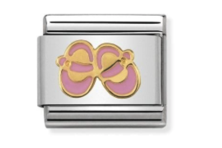 Gold with Pink Baby Shoes Link