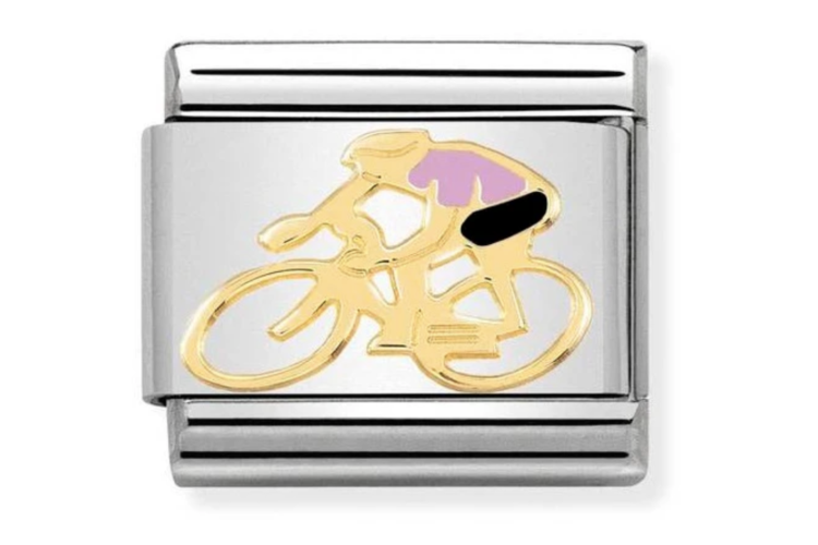 Gold with Pink Cyclist Link