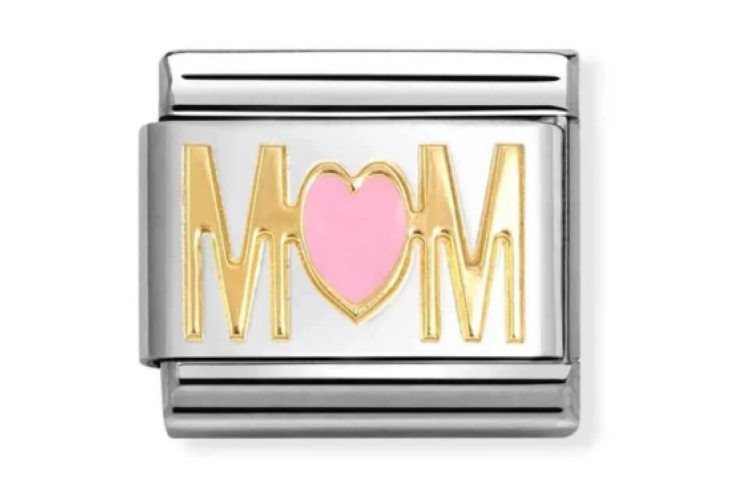 Gold with Pink Heart Mum Link