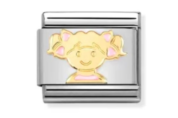 Gold with Pink Little Girl Link