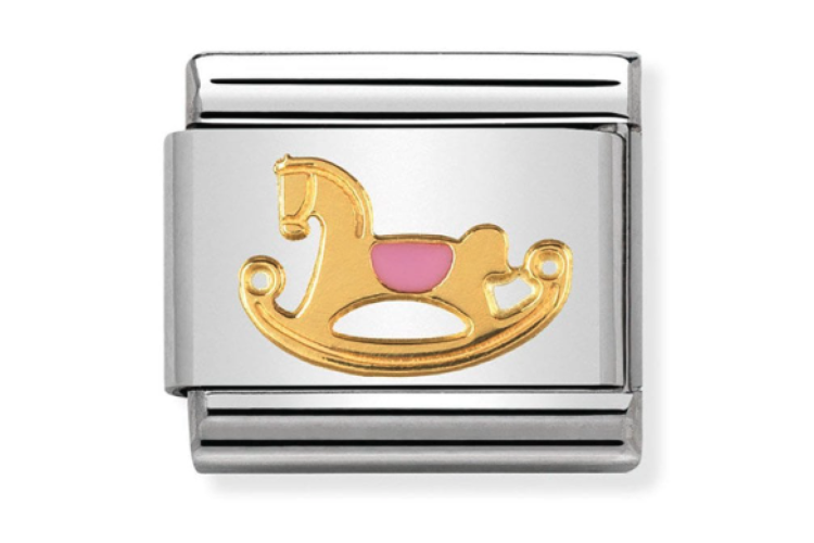 Gold with Pink Rocking Horse Link