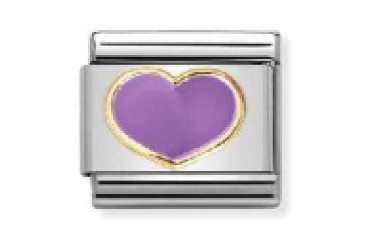 Gold with Purple Heart Link