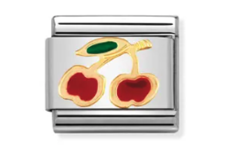 Gold with Red Cherries Link