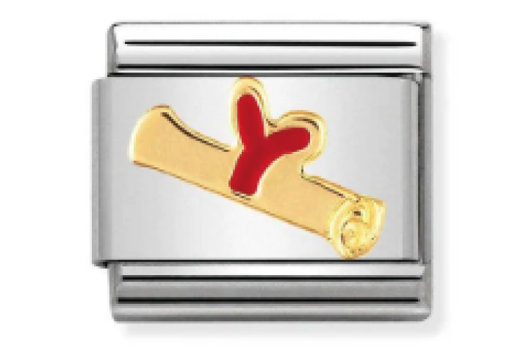 Gold with Red Graduation Scroll Link