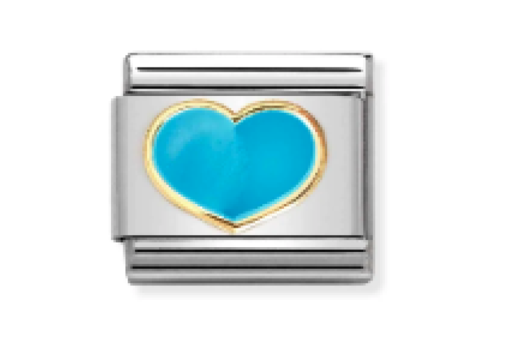 Gold with Turquoise Heart Link