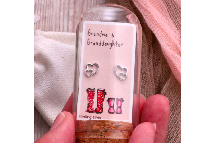 Grandma & Grandaughter Silver Earrings