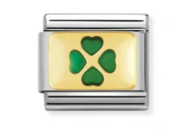 Green Four Leaf Clover Link