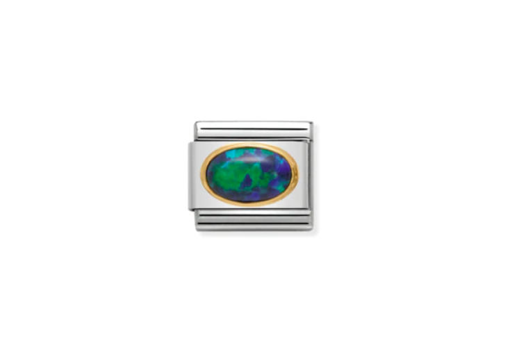 Green Opal Oval Link